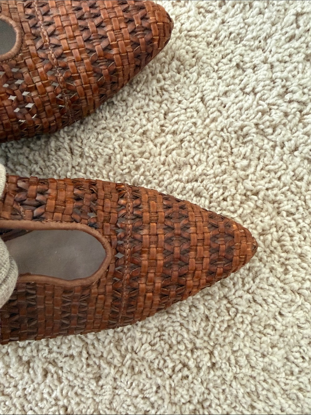 Bernardo Brown Woven Pointed-Toe Mules with Light Neutral Knot Strap - Picture 6 of 6